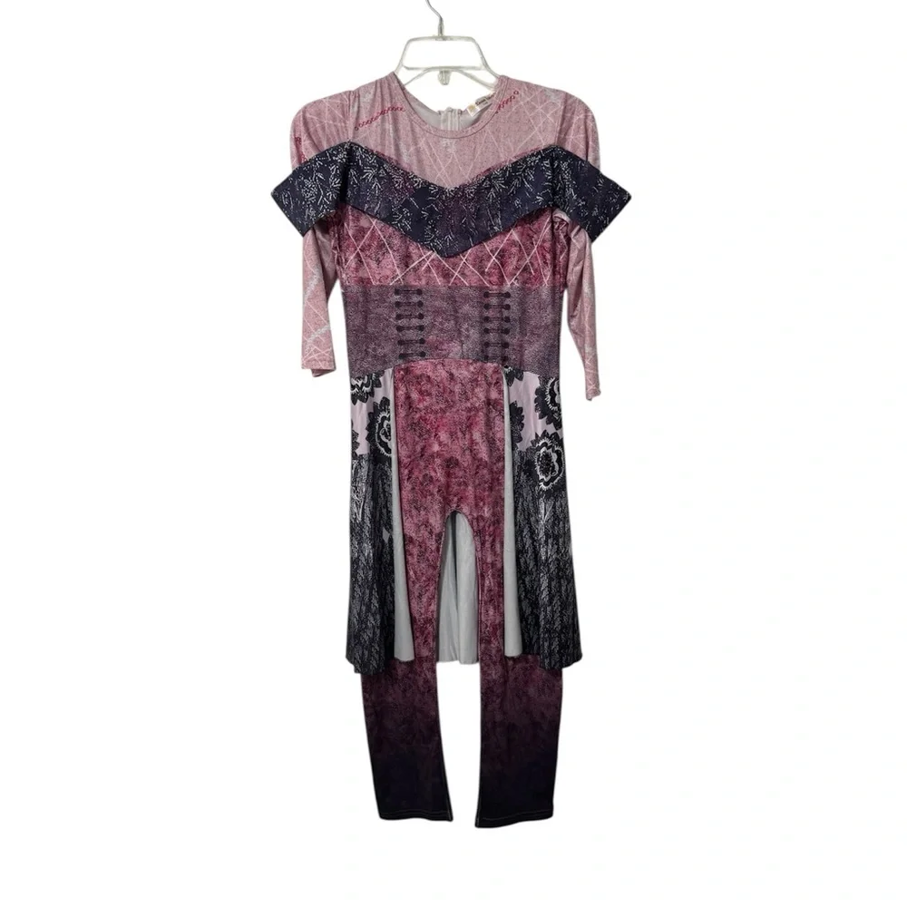Descendants 3 Aurora Costume Pink and Black Patterned Size 140 (Kids Size 10)